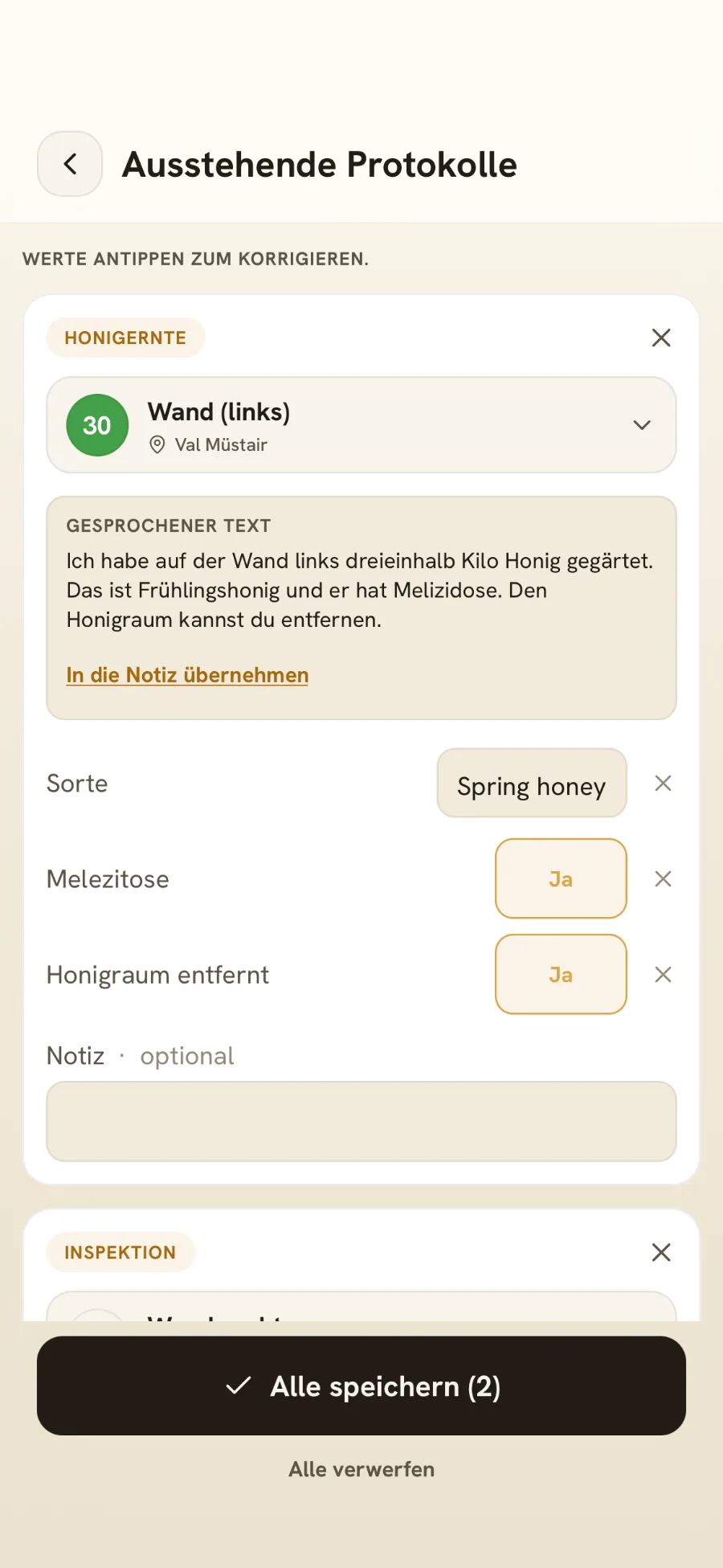 Beeond: Sprach-Erfassung — Ausstehende Protokolle